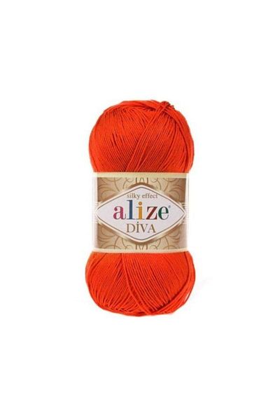 Alize Diva 37- Πορτοκαλί πλεκτό νήμα (5 ΤΕΜ)