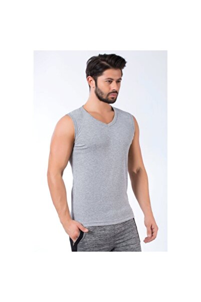 Jiber قميص داخلي أبيض برقبة على شكل حرف V بدون أكمام - عبوة من 3 قطع 123