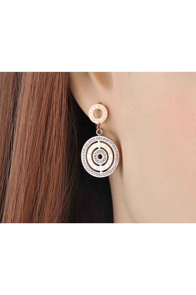AstoriaSilver Women's Roman Numeral Anti-Tarnish Titanium Earrings