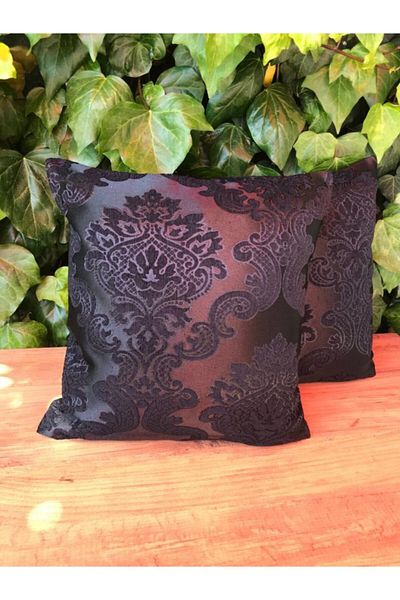 Çeyiz Bahçesi Set de 2 perne decorative din chenille negre