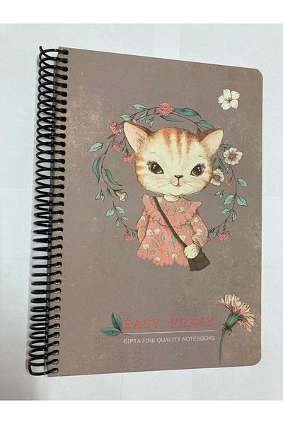 Gıpta Easy Peasy Notes Spiral Hard Cover Checkered Notebook 17x24 120 Sheets