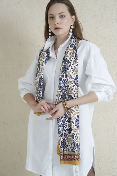 Gülsoy Women's Ethnic Pattern Scarf Yellow