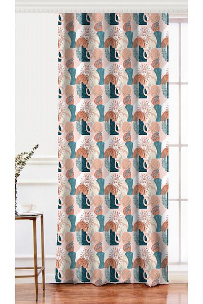 Realhomes Digital Printed Background Curtain with Abstract Drawing on Single Wing Colorful Backdrop