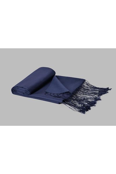 ARMANDA Navy Blue 100% Silk Shawl