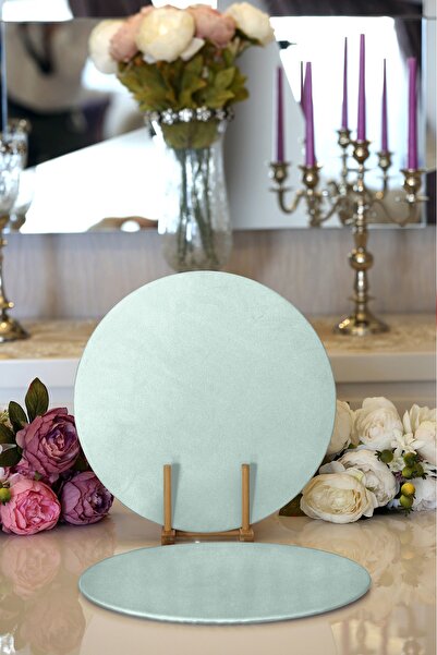 Realhomes 2'li Mint Yeşili Renkli Dijital Baskılı Modern Yuvarlak Supla & Ser...