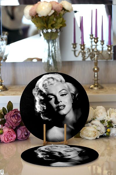 Realhomes 2 piese Marilyn Monroe, ilustrat, imprimat digital, încărcător rotund modern și pat de loc