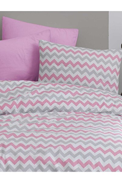 mer-tim ezberbozan ev tekstili Mer-tim Jednokrevetno roze bez gume Cik-cak de...