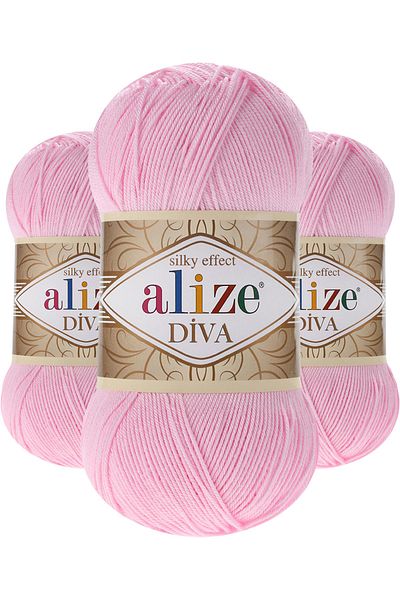 Alize ( 5 Τεμάχια ) Diva 291 Ροζ Πλεκτά Νήματα Γιλέκο Μπλούζα Χιτώνα Νήματα Φορτιστής Σάλι Νήμα