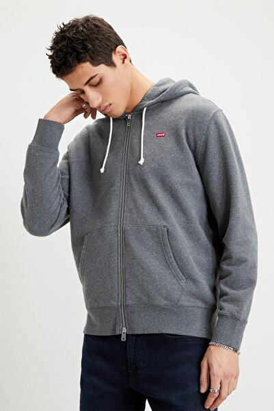 Levi's Чоловічий New Original Zip Up Charcoal Heather Сірий Чоловічий Світшот з Капюшоном 3458400000
