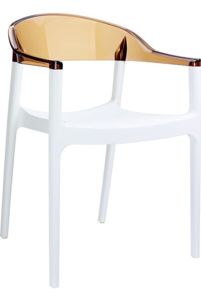 Siesta Beyaz Kahverengi Transparan Carmen Sandalye