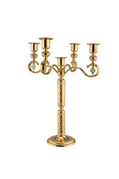 Güngörür Gold Doreline Arinna 5 Kollu Şamdan