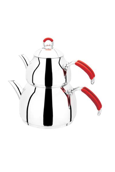 Akdeniz Venüs Kırmızı Silikon Kulp Çaydanlık