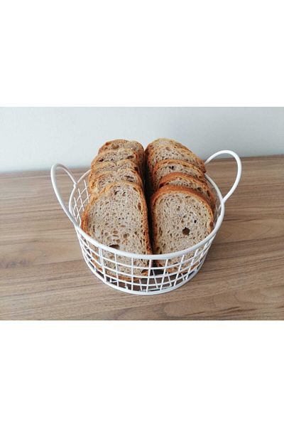 GO DEKOR White Round Wire Bread Basket