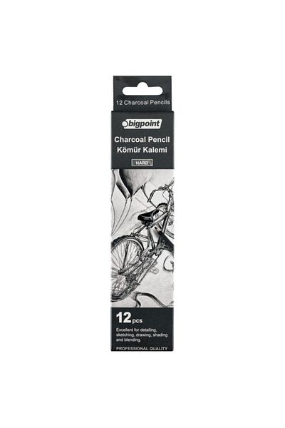 Bigpoint Box of 12 Hard Charcoal Pencils