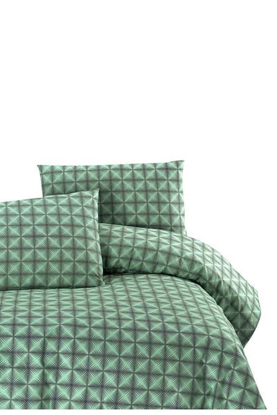 Menderes Home Ranforce Cotton Collection - Διπλό Παπλωματοθήκη και Μαξιλαροθήκη Πράσινη