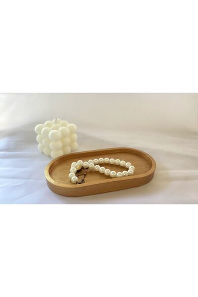 Orange Atelier Decorative Oval Concrete Trinket Plate Concrete Jewelry Plate Candle Plate Organizer Candle Holder Incense Holder