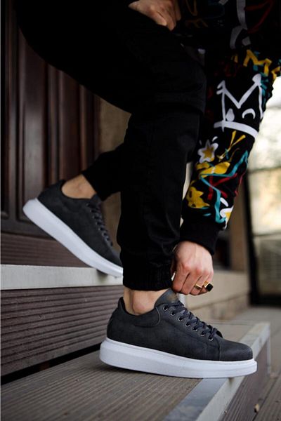 Knack Ανδρικά γκρι παπούτσια casual με ψηλή σόλα