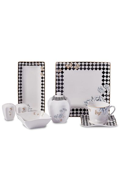 KORKMAZ A8573 28 Piece Square Breakfast Set