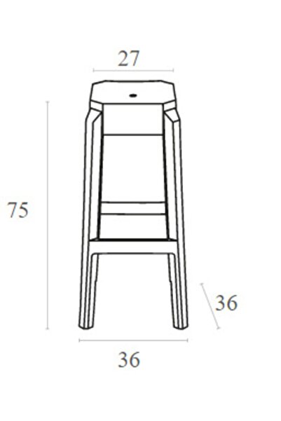 Siesta Fox Bar Taburesi 75cm Kahverengi Transparan