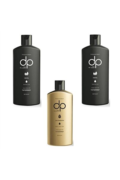 DP Mentol Şampuan 2x250 ml  + Çam Terebentin Tuzsuz Şampuan 250 ml