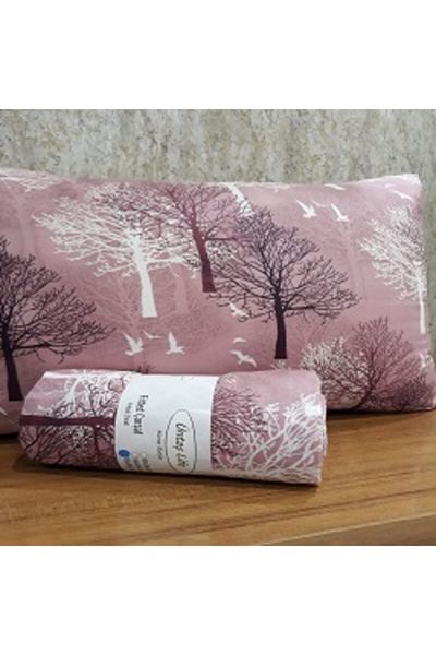 üntaş Life Pink Tree Double Elastic Sheet + 2 Pillowcases