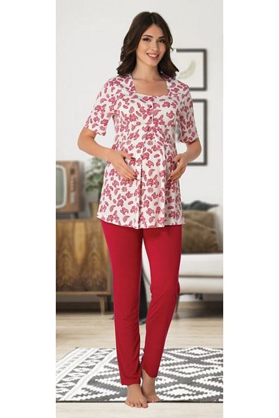kaktüslohusa Effort Women's Cherry Maternity Pajama Set 8012
