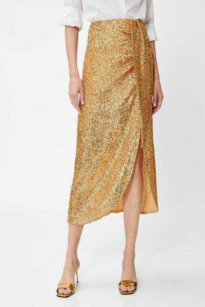 Koton Women's Gold Skirt