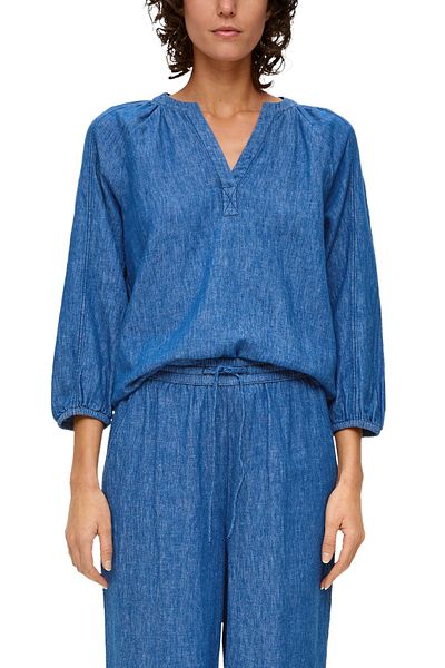 s.Oliver Tunikabluse aus Leinenmix în Denim-Optik