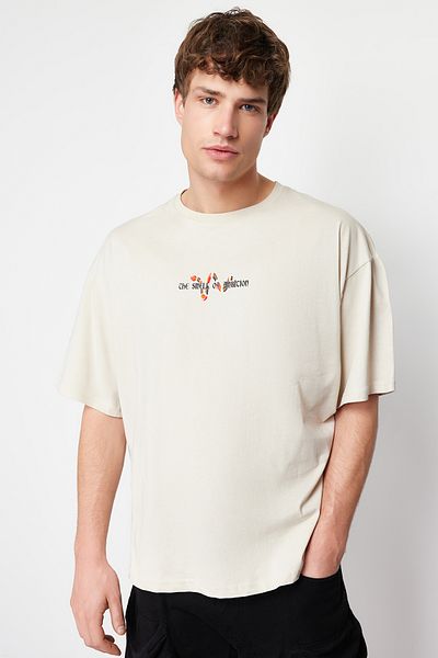 Trendyol Collection Snake printed Oversize βαμβακερό μπλουζάκι - κοντομάνικο TMNSS23TS00113