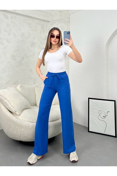 modavingo WOMEN'S INDIGO WAIST RUBBERED COMFORTABLE FIT AEROBIN PANT