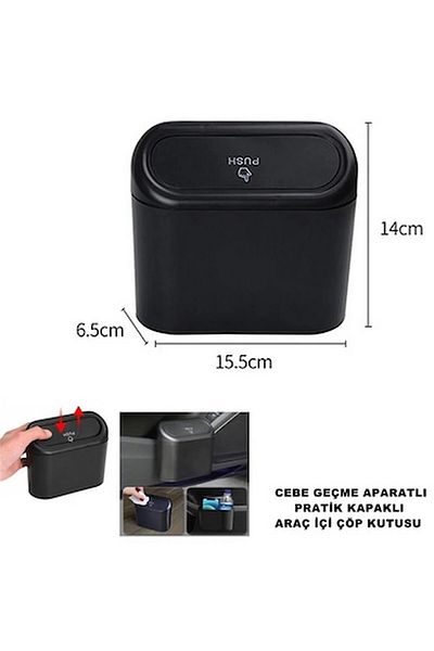 UVERTE In-Car Trash Can Portable Portable Auto Garbage Bin Office Trash Can