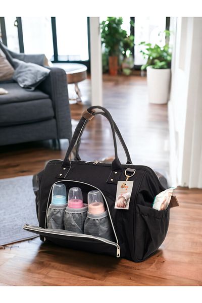 Sahra Elegance Stain Resistant Waterproof Thermal Compartment Mother Baby Care Shoulder and Hand Bag with Strap