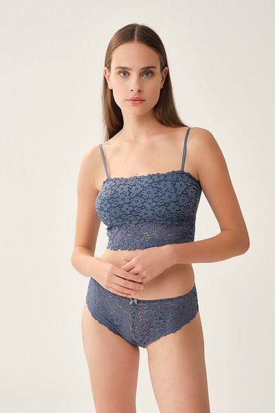 Dagi Petrolfarbener, bügelloser Bustier-BH ohne Bügel