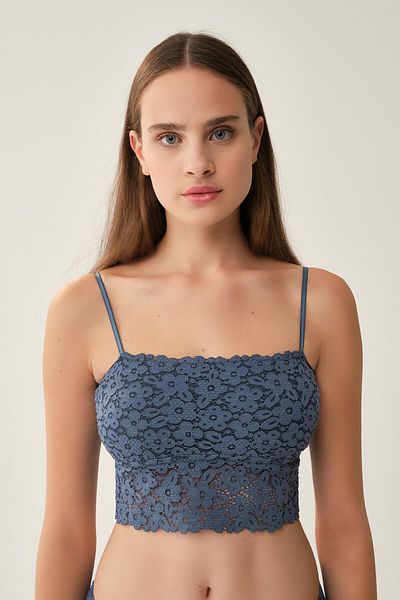 Dagi Petrolfarbener, bügelloser Bustier-BH ohne Bügel