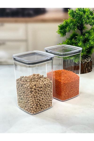 VİP AHMET Sude Square Storage Container, L 2X2000 ml