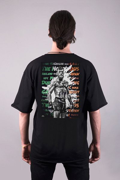 Pisa Art Унисекс тениска с двустранен щампован принт на Conor Mcgregor UFC