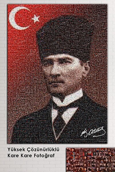 Hazeran Atatürk Mustafa Kemal Puzzle Kanvas Tablo