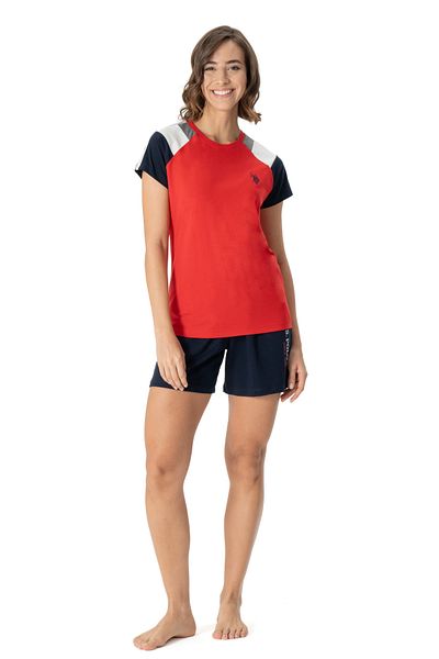 U.S. Polo Assn. US Polo AssnWomen's Arma Embroidery T-shirt and shorts set, with pockets