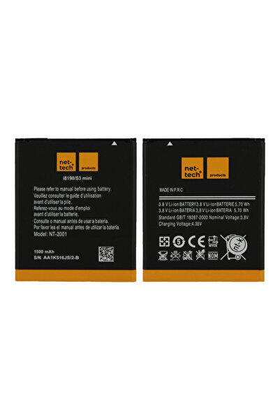 Nettech Teknonet Samsung Galaxy I8190 S3 Mini Uyumlu 1500 MAh Batarya