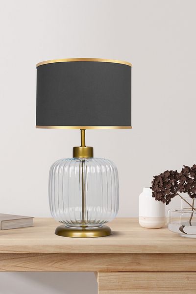 MINIMAL ETICARET VE BILGI TEKNOLOJILERI Intense Transparent Gold Glass Lampshade