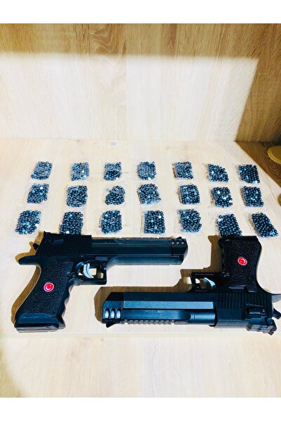 Shem Boncuk Atan Tabanca Büyük Boy 30x15 Cm Şarjörlü Boncuklu Plastik Silah 2...