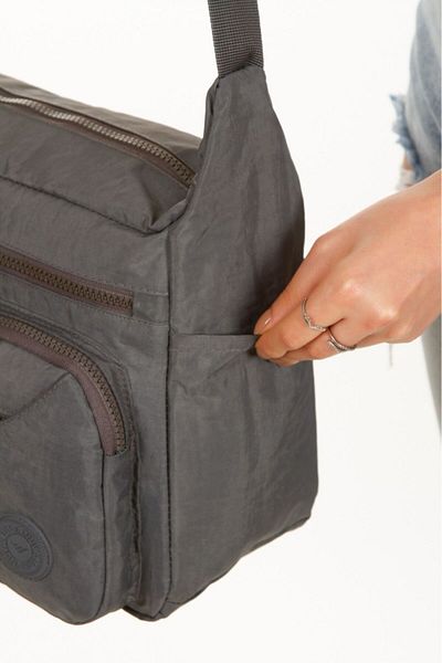 BAGzy Casey Cross Crinkle Fabric Arm and Shoulder Bag
