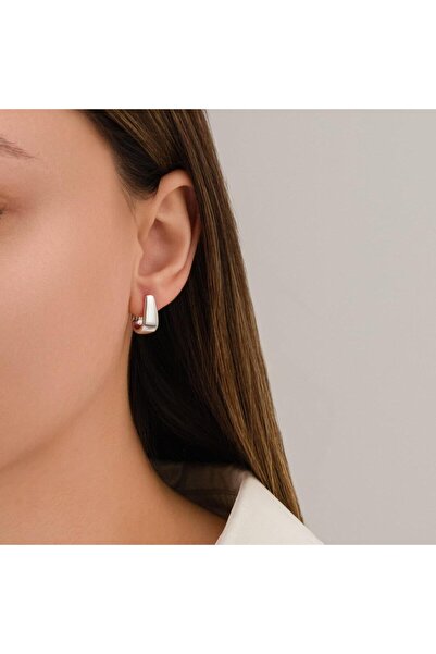 toptanhanem Taşsız Tasarım Gümüş Kaplama  Çelik Küpe - Moda ve Zarafet Bir Arada