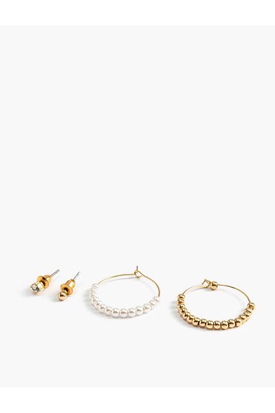 Koton Women's Earring Set with Pearl Detail