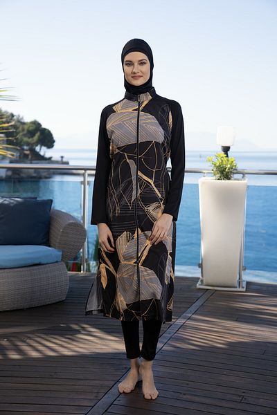 Estiva Parachute Fabric Long Model Full Hijab Swimsuit