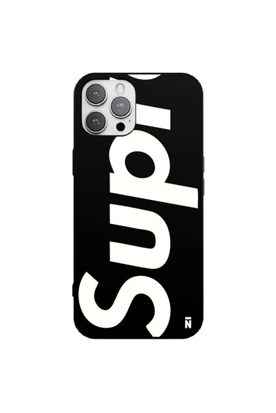 Casen غلاف هاتف من السيليكون باللون الأسود لهاتف iPhone 12 Pro بتصميم SUP