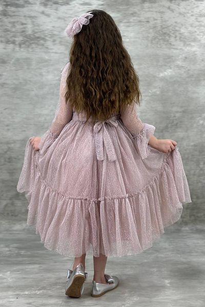 Tarz Çocuk Sparkly Girls Βραδινό Φόρεμα Παιδικό Αποφοίτηση Αρραβωνιαστικό Λιλά Φόρεμα