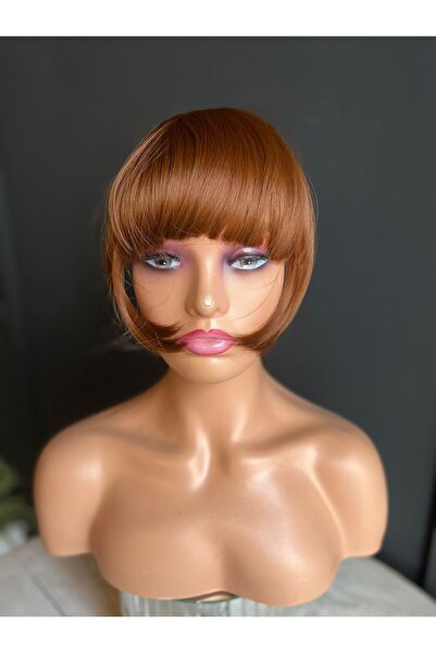 Suzan Peruk Sıcak karamel Fiber Sentetik Perçem