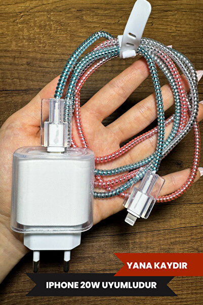 WANNA PROTECT iPhone 18W/20W Uyumlu Baskısız Şeffaf Şarj Başlığı Adaptörü Kor...