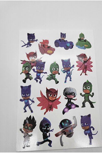 Kumik Pj Masks Kedi Çocuk, Kertenkele, Baykuş Kız, Romeo, Ay Kızı Geçici Dövme